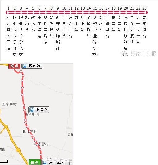 张家口最新最全公交线路